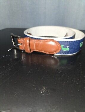 Leatherman Ltd Embeoidered Whale Belt Made In USA Essex, CT
